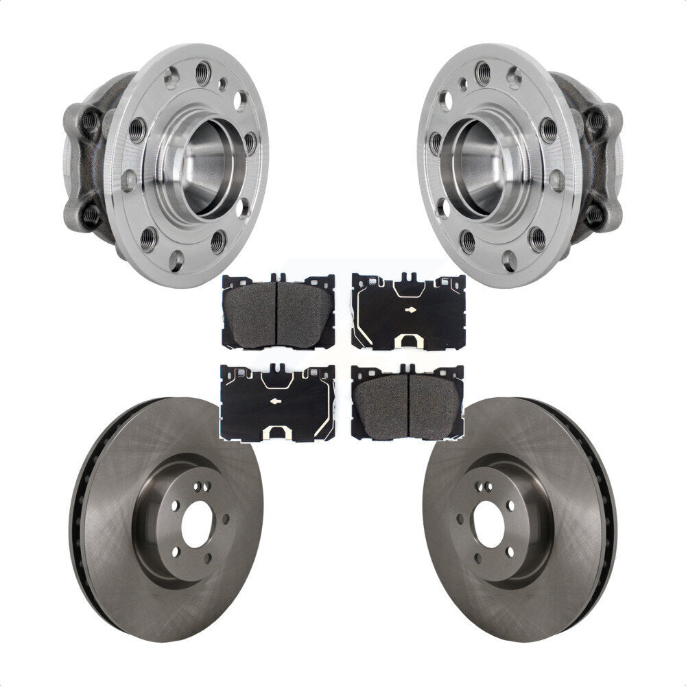 Front Hub Bearing Disc Brake Rotor & Pad Kit For Mercedes-Benz E450 E400 E300 E350 CLS450 KBB-133418