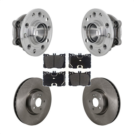 Front Hub Bearing Disc Brake Rotor & Pad Kit For Mercedes-Benz E450 E400 E300 E350 CLS450 KBB-133418