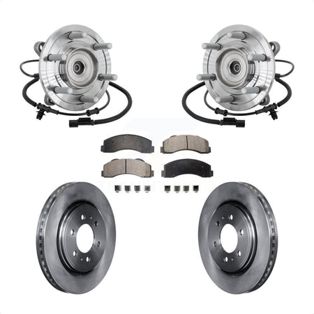 Front Hub Bearing Assembly Disc Brake Rotor & Pad Kit For 2017 Ford F-150 Raptor with 4WD KBB-133423