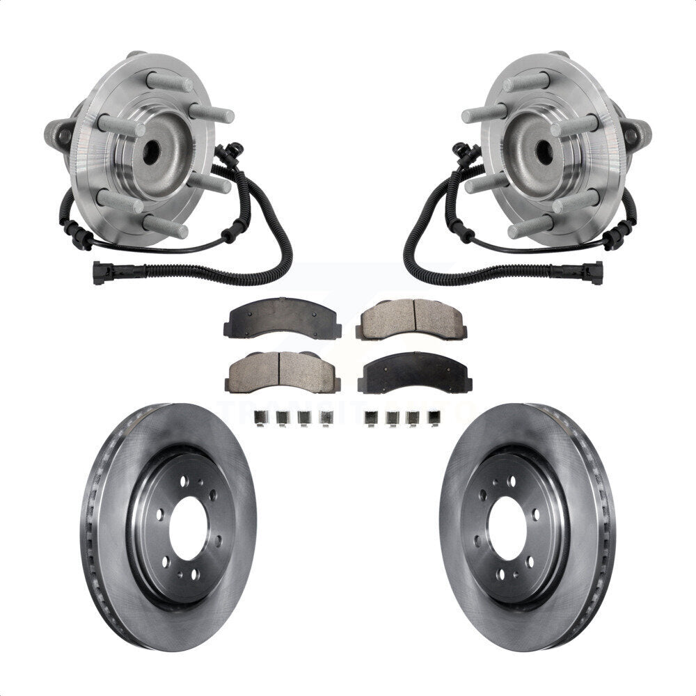 Front Hub Bearing Assembly Disc Brake Rotors And Pads Kit For 2015-2017 Ford F-150 RWD KBB-133424