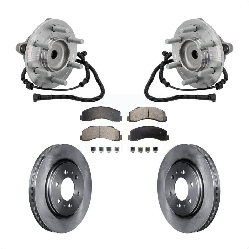 Front Hub Bearing Assembly Disc Brake Rotors And Pads Kit For 2015-2017 Ford F-150 RWD KBB-133424