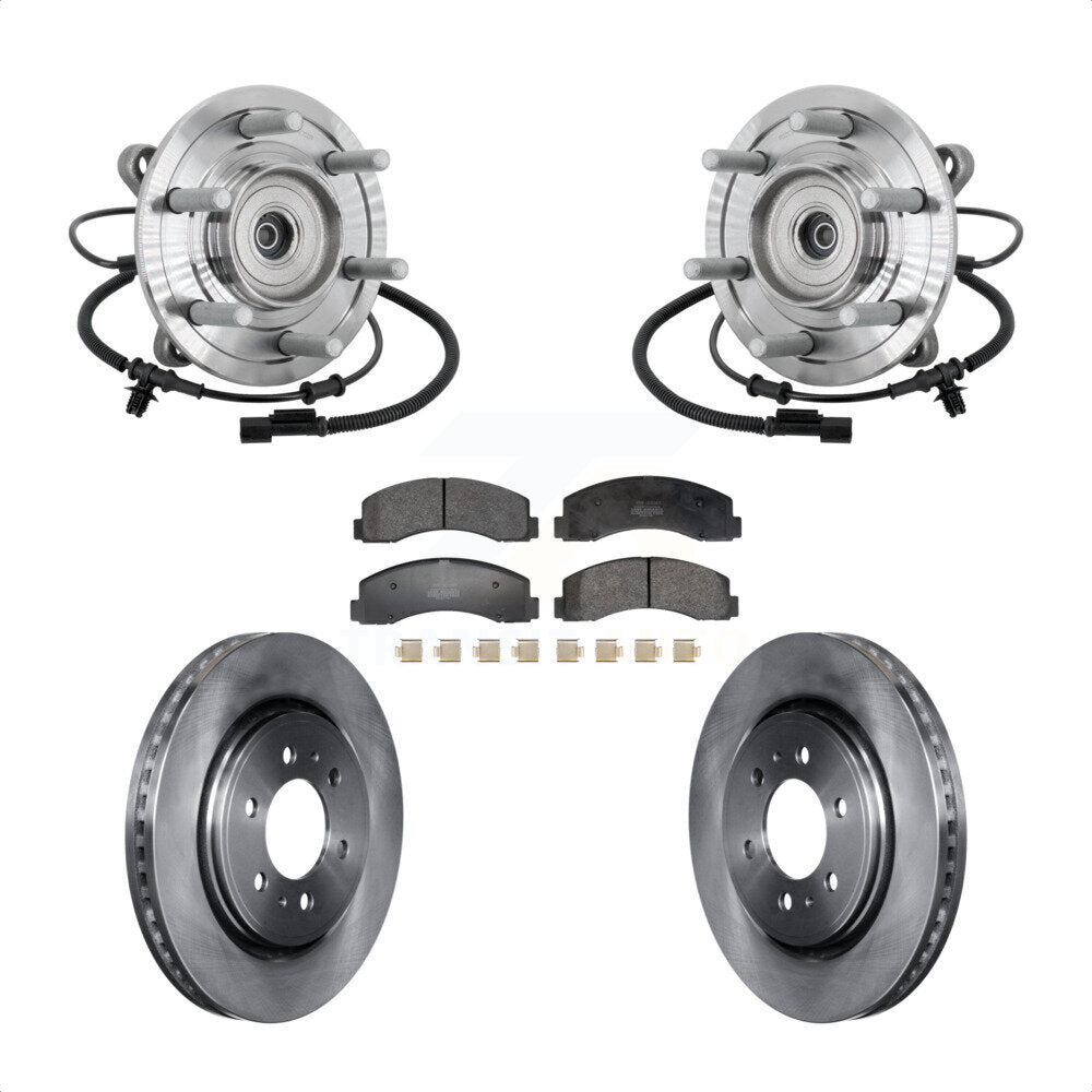 Front Hub Bearing Assembly Disc Brake Rotors And Pads Kit For 2018-2020 Ford F-150 Raptor KBB-133425