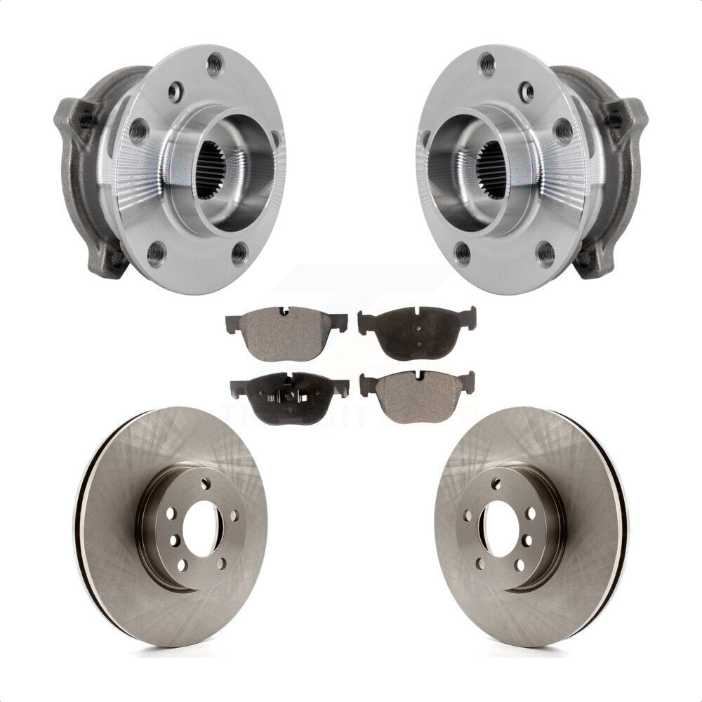 Front Hub Bearing Assembly Disc Brake Rotors And Pads Kit For BMW X5 X6 M12 x 1.25 Thread KBB-133426