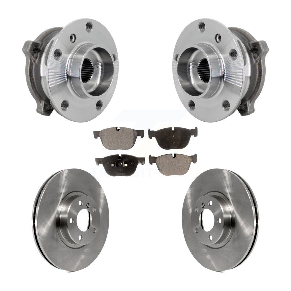 Front Hub Bearing Assembly Disc Brake Rotors And Pads Kit For BMW X5 X6 M12 x 1.25 Thread KBB-133428