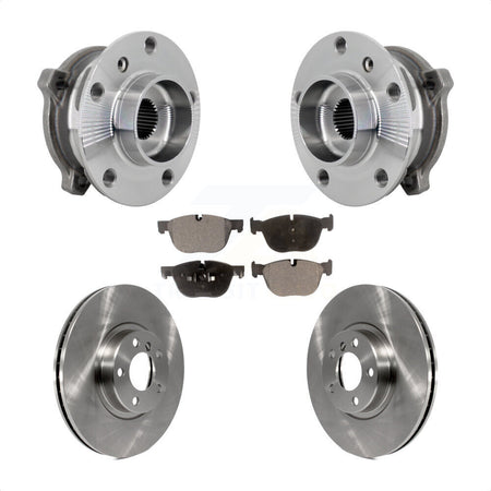 Front Hub Bearing Assembly Disc Brake Rotors And Pads Kit For BMW X5 X6 M12 x 1.25 Thread KBB-133428