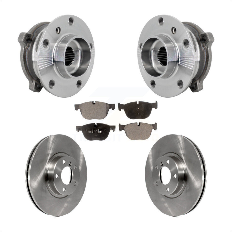 Front Hub Bearing Assembly Disc Brake Rotors And Pads Kit For BMW X5 X6 M12 x 1.25 Thread KBB-133428