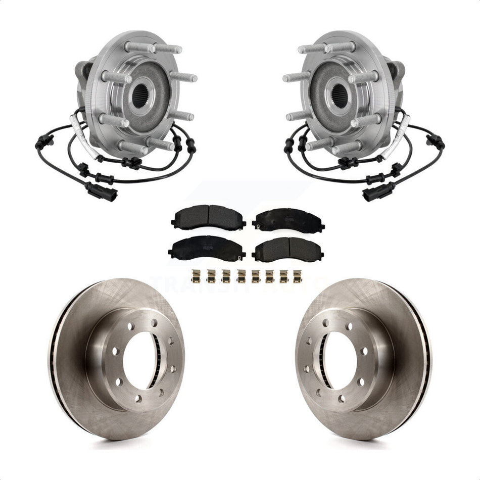 Front Hub Bearing Assembly Disc Brake Rotors And Semi-Metallic Pads Kit For Ram 2500 3500 KBB-133431