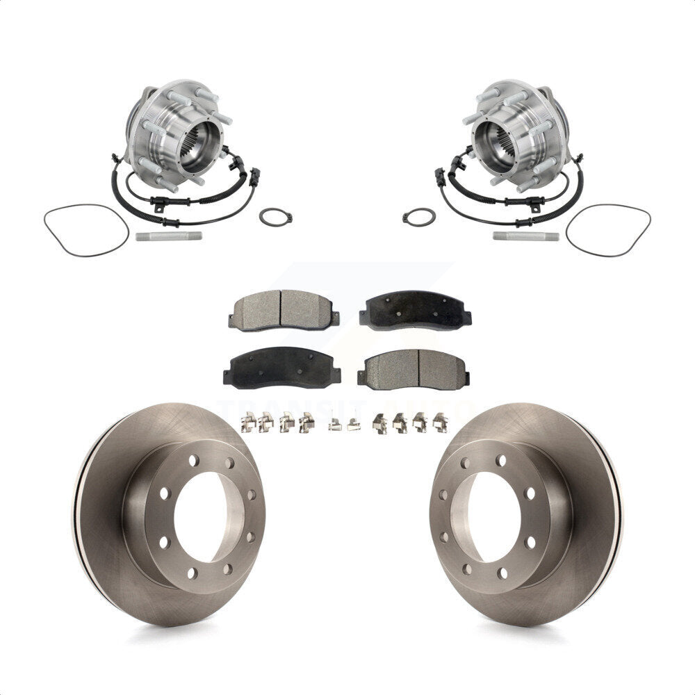 Front Hub Bearing Assembly Brake Rotor Pads Kit For Ford F-450 Super Duty Crew Cab Pickup KBB-133432