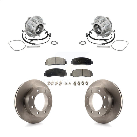 Front Hub Bearing Assembly Brake Rotor Pads Kit For Ford F-450 Super Duty Crew Cab Pickup KBB-133432