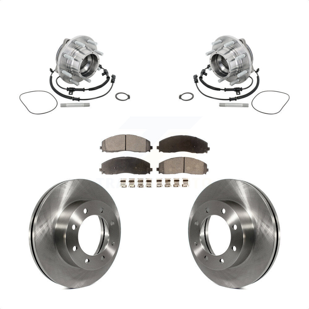 Front Hub Bearing Brake Rotor & Pad Kit For 13-16 Ford F-450 Super Duty With 8 Lug Wheels KBB-133433