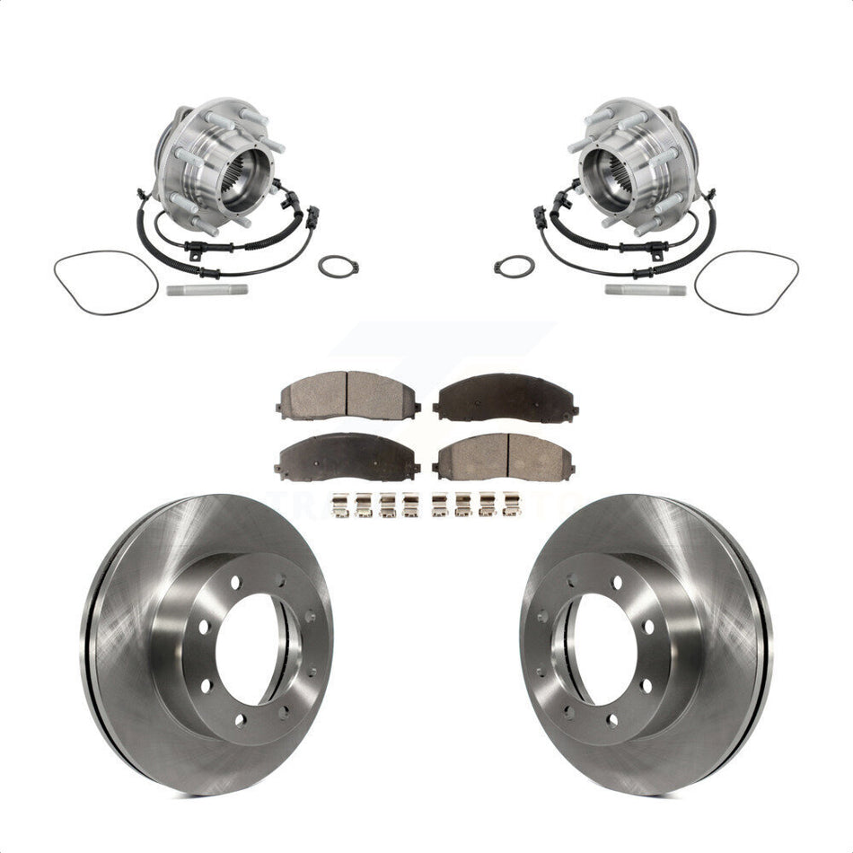 Front Hub Bearing Brake Rotor & Pad Kit For 13-16 Ford F-450 Super Duty With 8 Lug Wheels KBB-133433