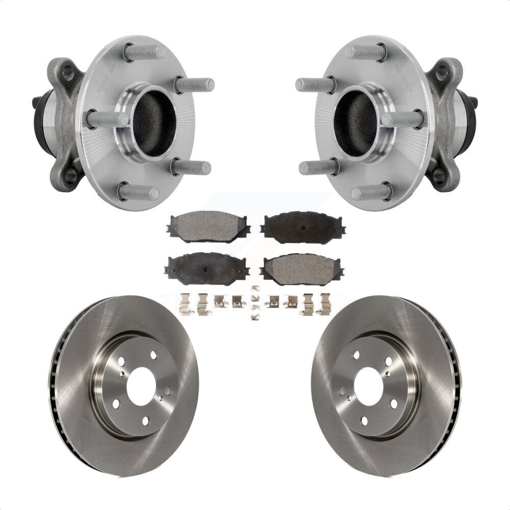 Front Hub Bearing Brake Rotor Pads Kit For Lexus IS250 Base with RWD With F Sport Package KBB-133438