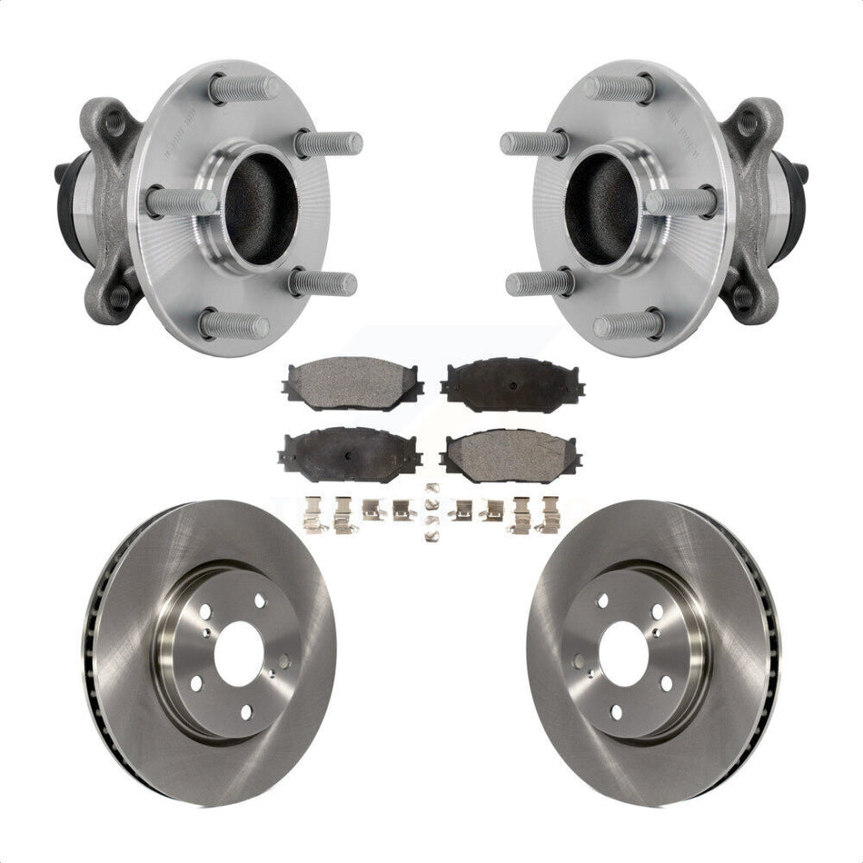 Front Hub Bearing Brake Rotor Pads Kit For Lexus IS250 Base with RWD With F Sport Package KBB-133438