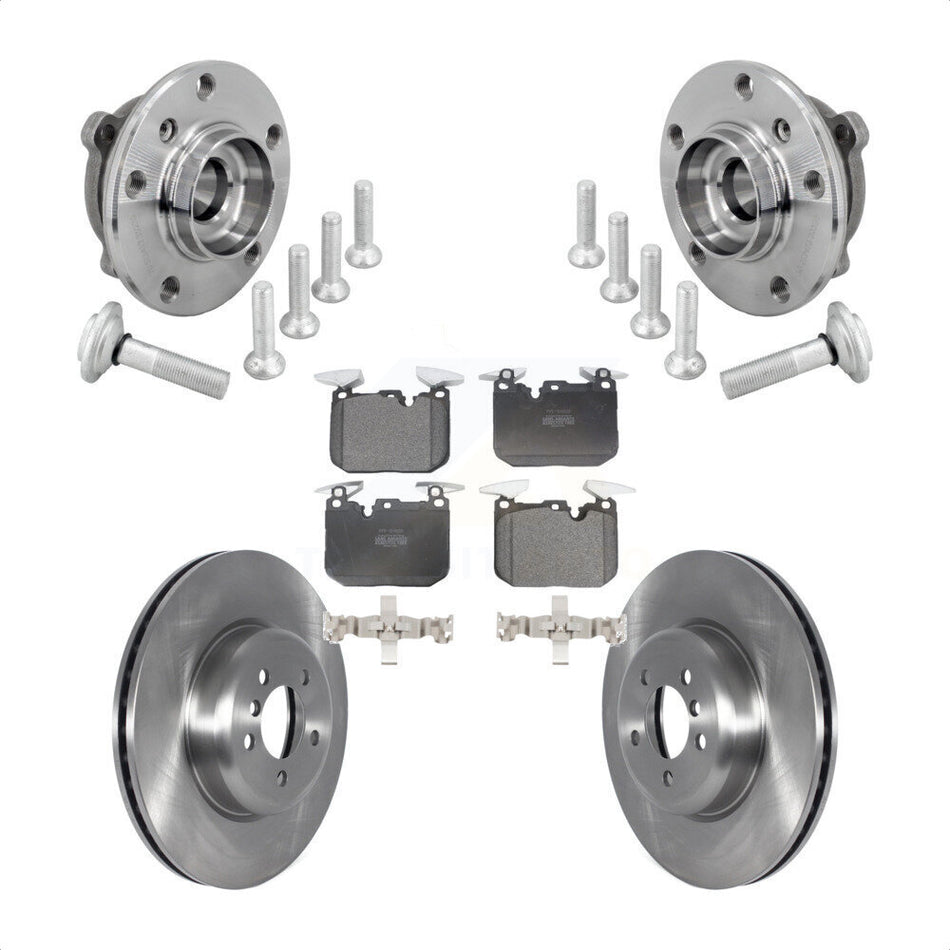 Front Hub Bearing Disc Brake Rotor & Pad Kit For BMW 340i xDrive 440i Gran Coupe M240i GT KBB-133439