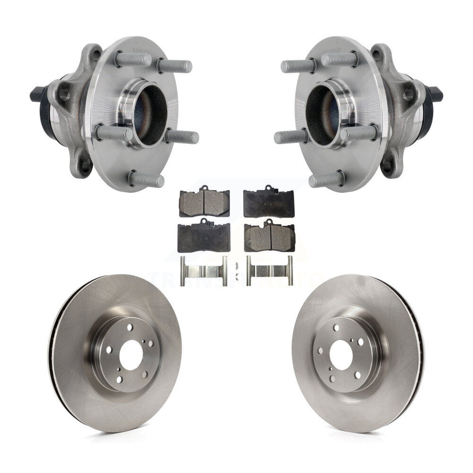 Front Hub Bearing Brake Rotor And Pad Kit For Lexus GS350 RC300 RC350 GS450h GS300 RC200t KBB-133446
