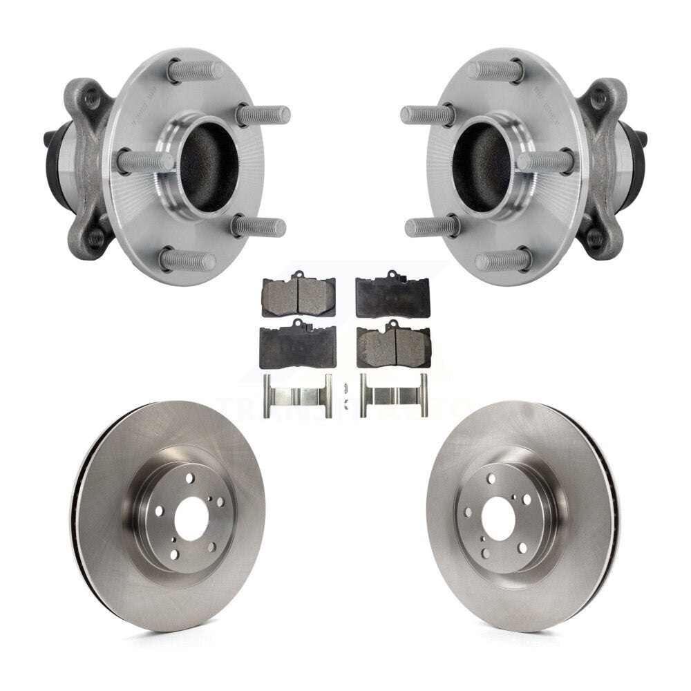 Front Hub Bearing Assembly Disc Brake Rotors And Pads Kit For Lexus IS300 IS350 IS200t KBB-133448