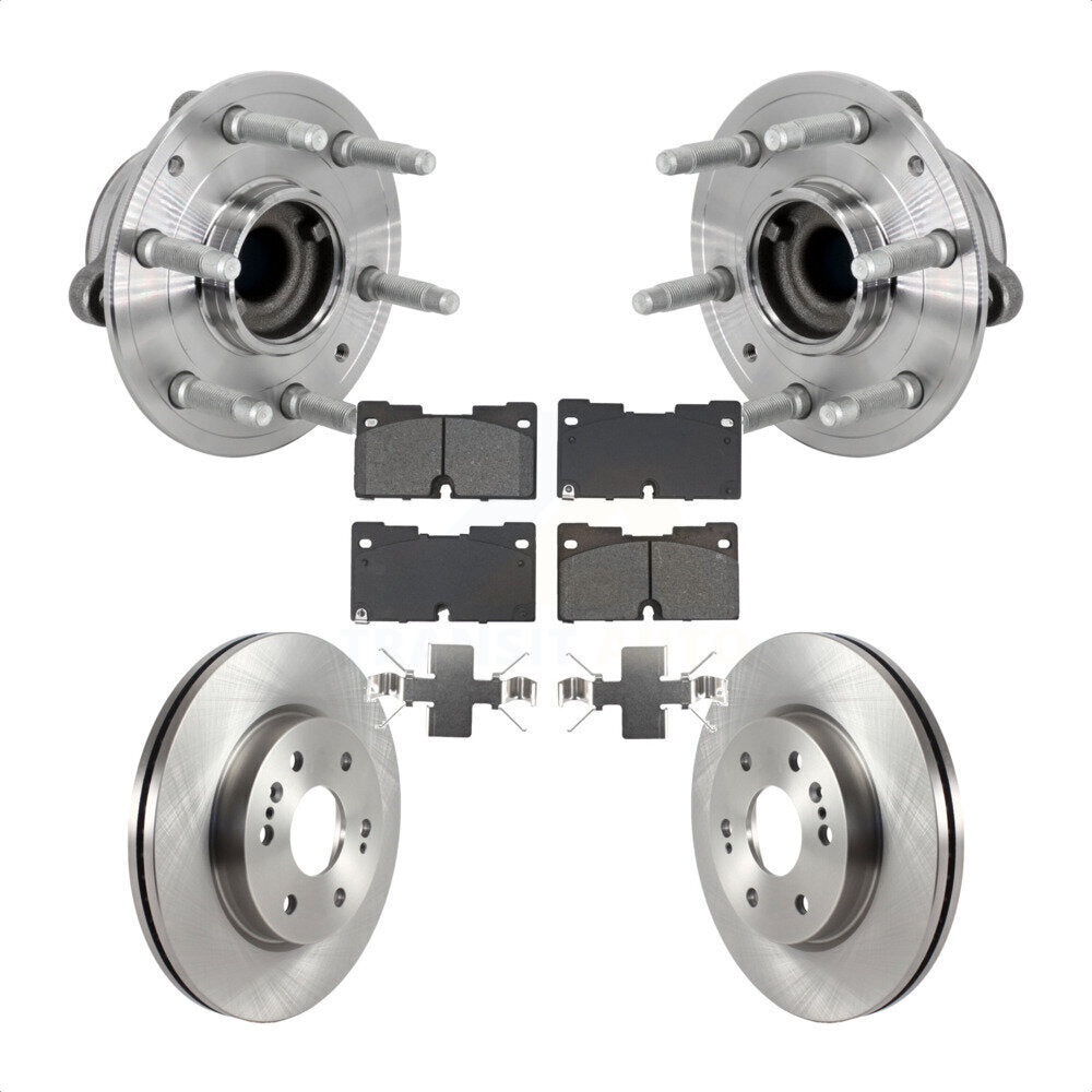 Front Hub Bearing Brake Rotor Pad Kit For Chevrolet GMC Silverado 1500 Sierra Yukon Tahoe KBB-133453