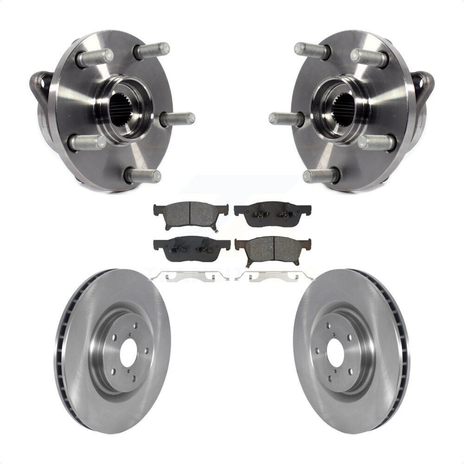 Front Hub Bearing Assembly Disc Brake Rotors And Pads Kit For 2019-2023 Subaru Ascent KBB-133455