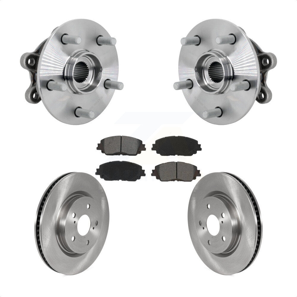 Front Hub Bearing Brake Rotor & Pads Kit For Toyota RAV4 FULL HYBRID EV-GAS (FHEV) engine KBB-133457