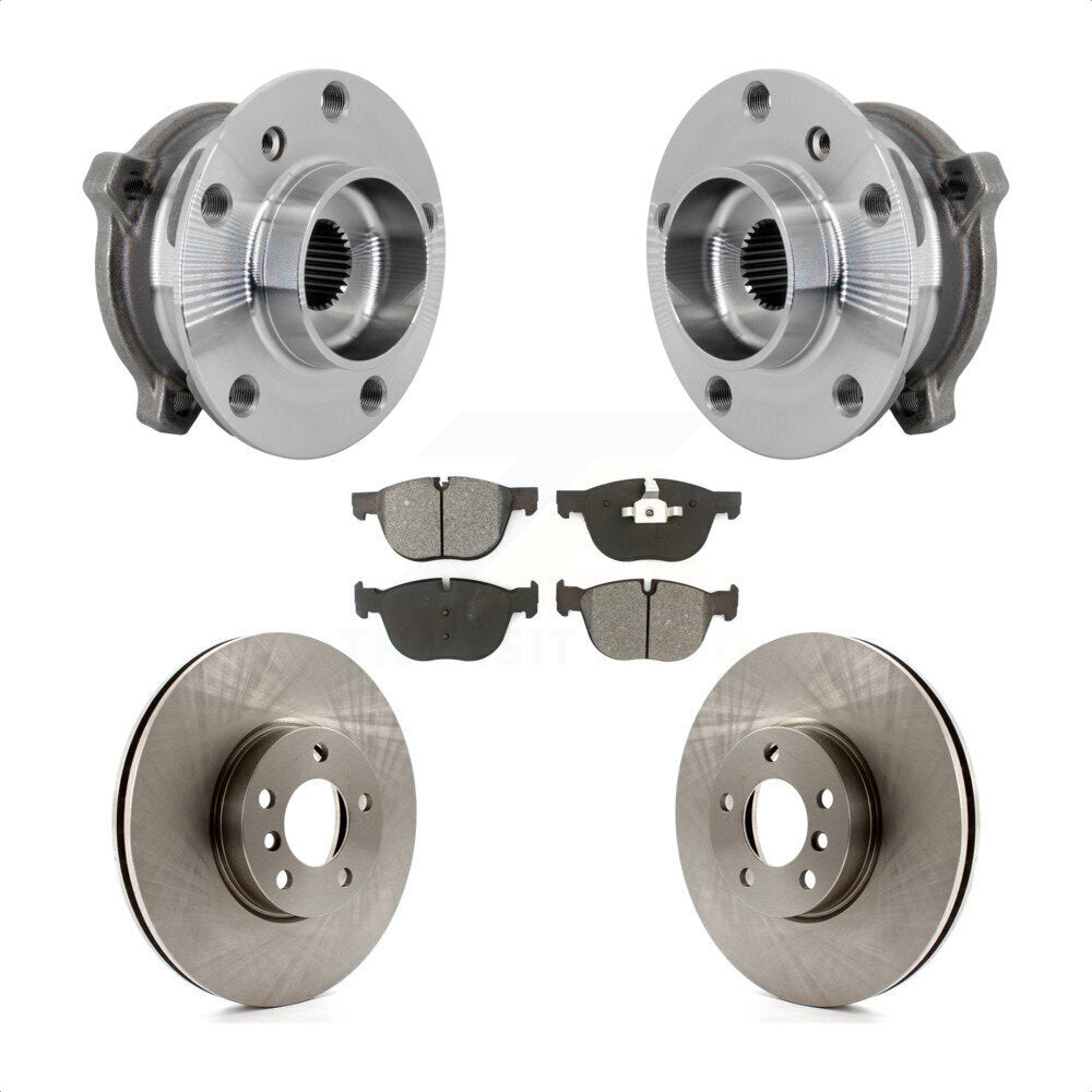 Front Hub Bearing Assembly Disc Brake Rotors And Pads Kit For BMW X5 X6 M12 x 1.25 Thread KBB-133462