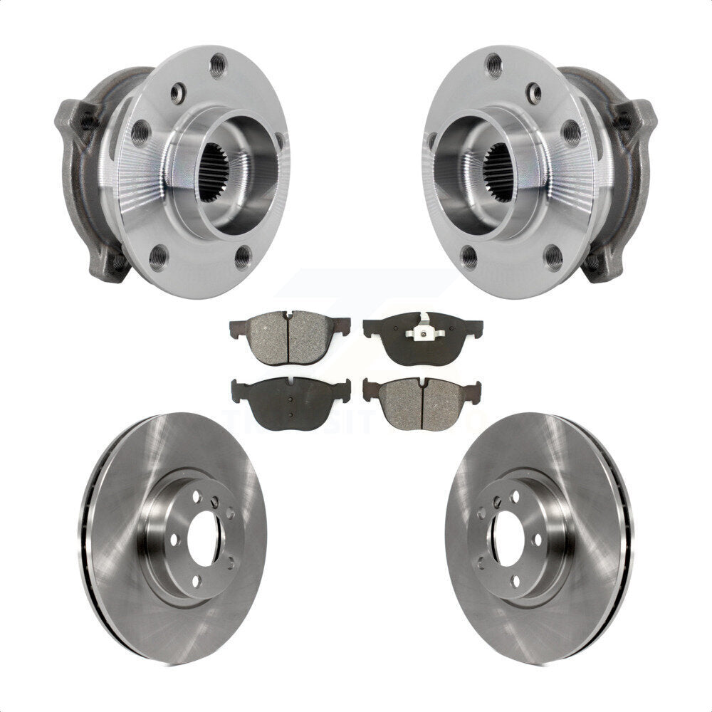 Front Hub Bearing Assembly Disc Brake Rotors And Pads Kit For BMW X5 X6 M12 x 1.25 Thread KBB-133463