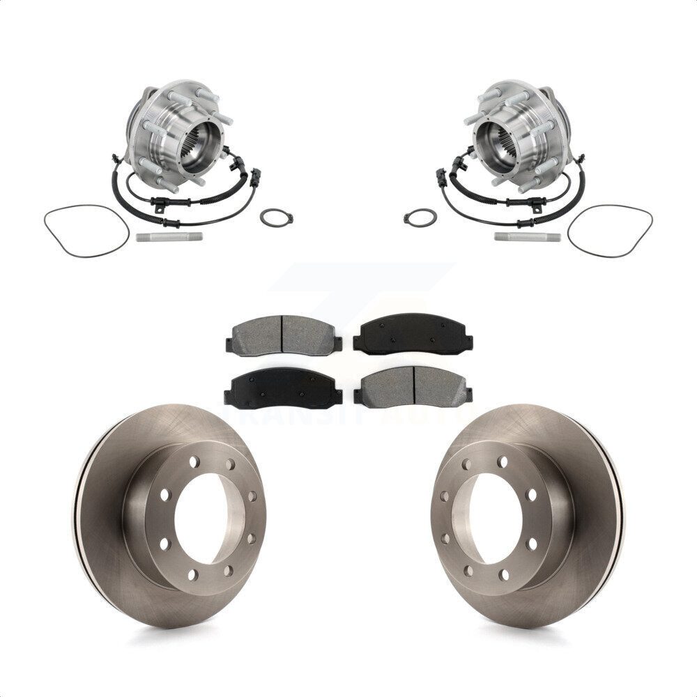Front Hub Bearing Assembly Brake Rotor Pads Kit For Ford F-450 Super Duty Crew Cab Pickup KBB-133465