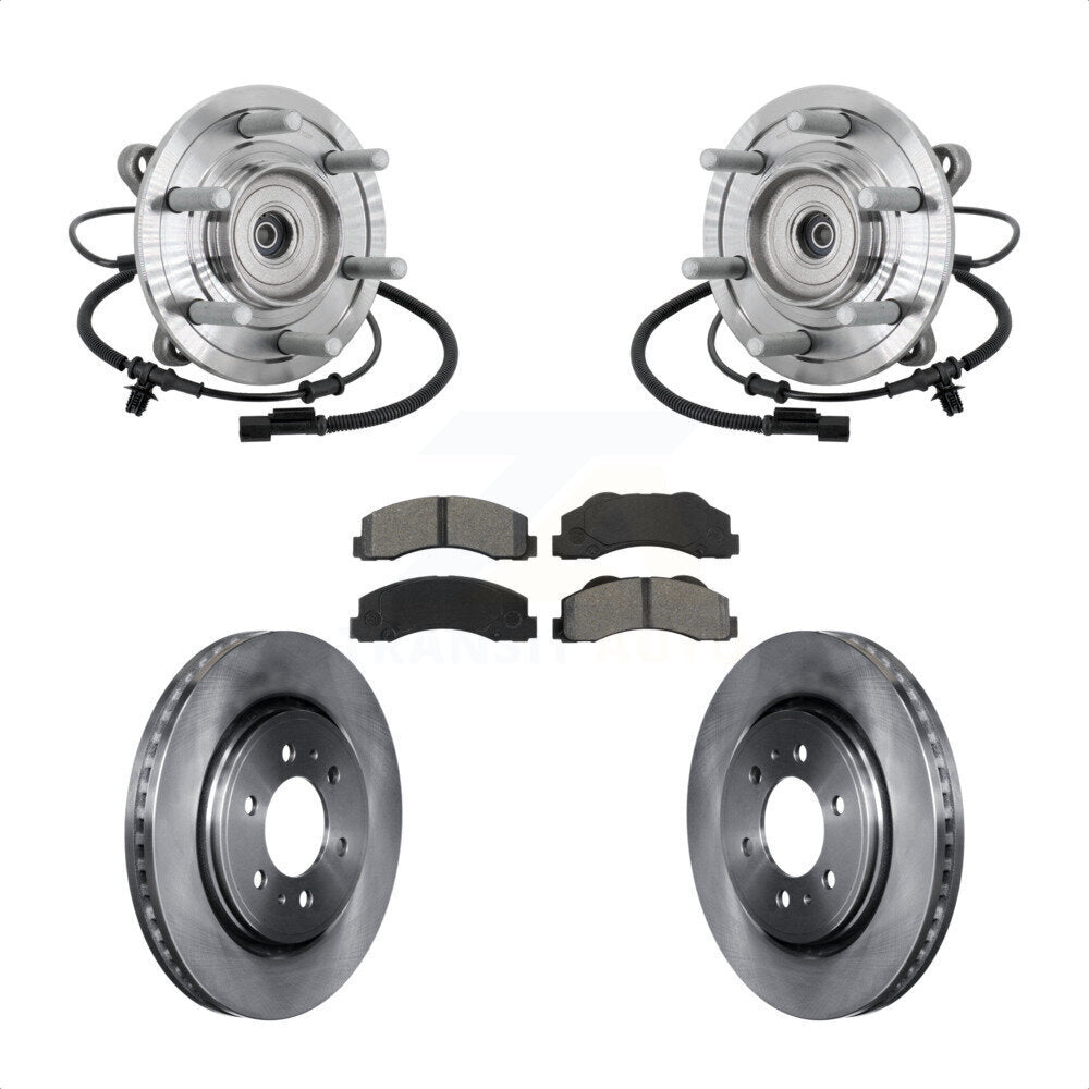 Front Hub Bearing Assembly Disc Brake Rotor & Pad Kit For 2017 Ford F-150 Raptor with 4WD KBB-133468