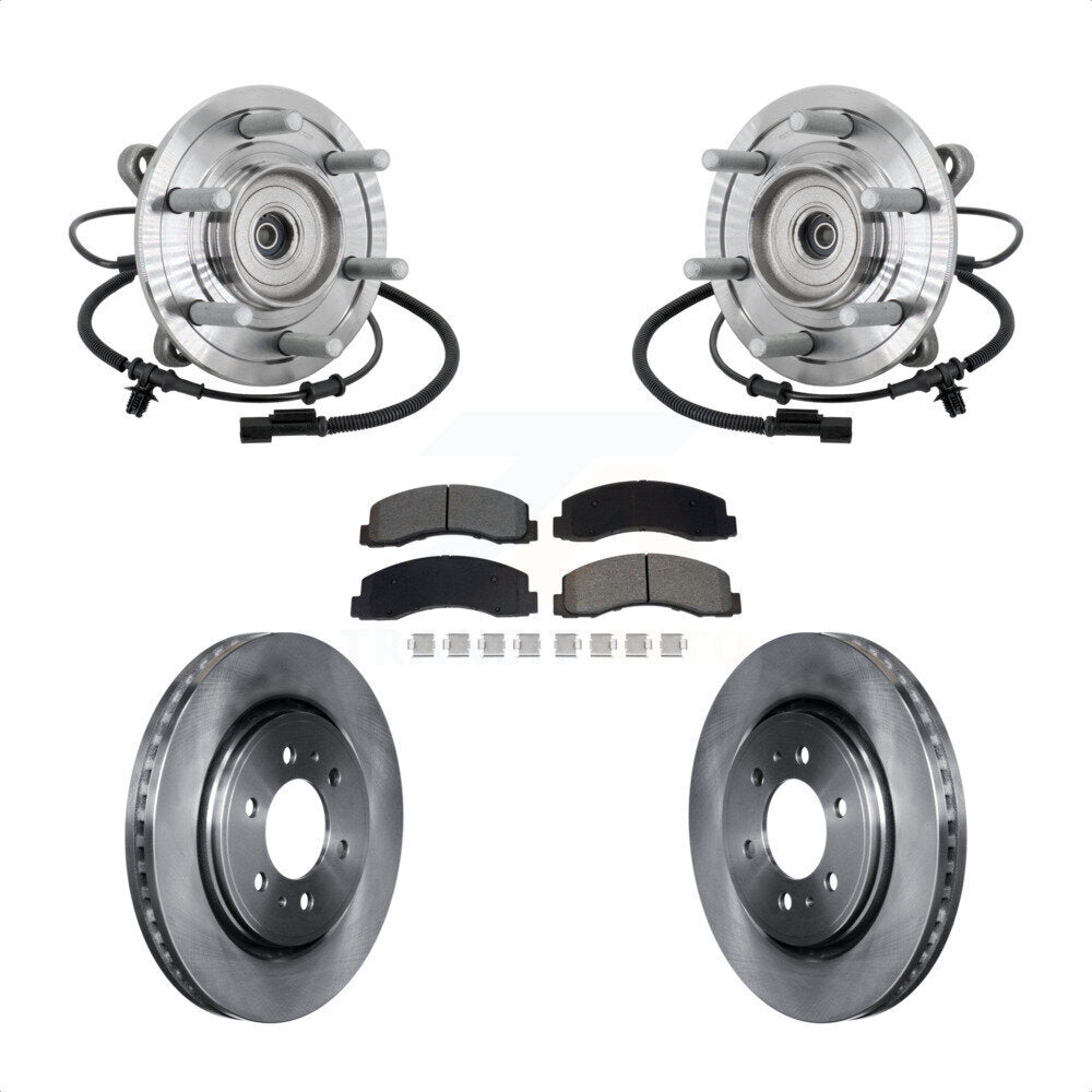 Front Hub Bearing Assembly Disc Brake Rotors And Pads Kit For 2018-2020 Ford F-150 Raptor KBB-133469