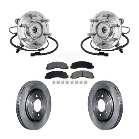 Front Hub Bearing Assembly Disc Brake Rotors And Pads Kit For 2018-2020 Ford F-150 Raptor KBB-133469