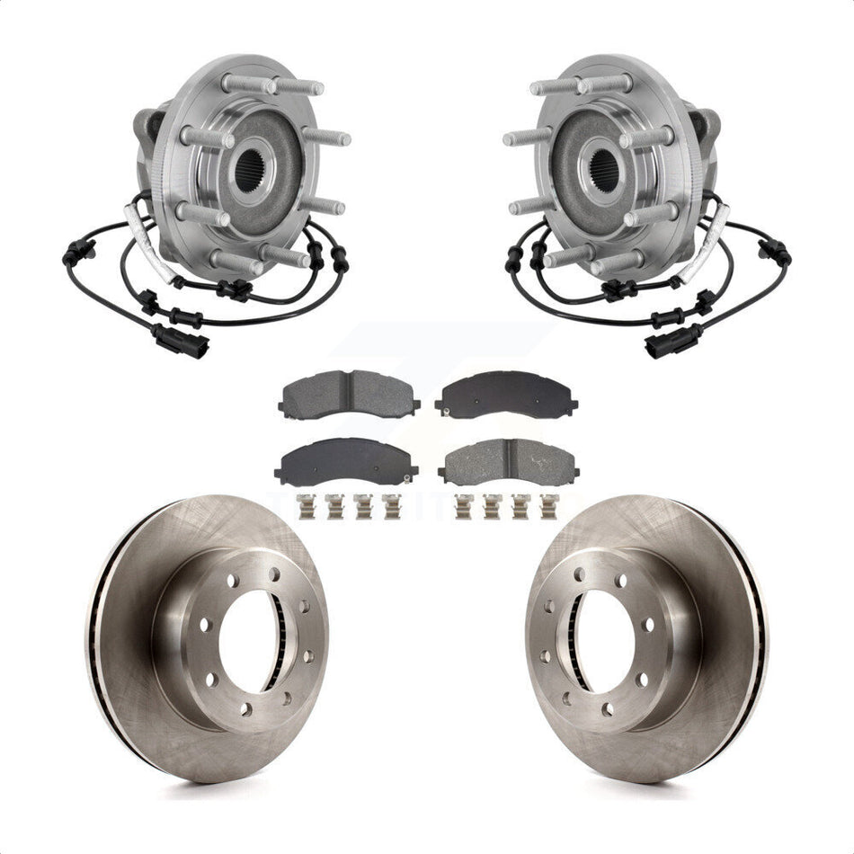Front Hub Bearing Assembly Disc Brake Rotors And Semi-Metallic Pads Kit For Ram 2500 3500 KBB-133470