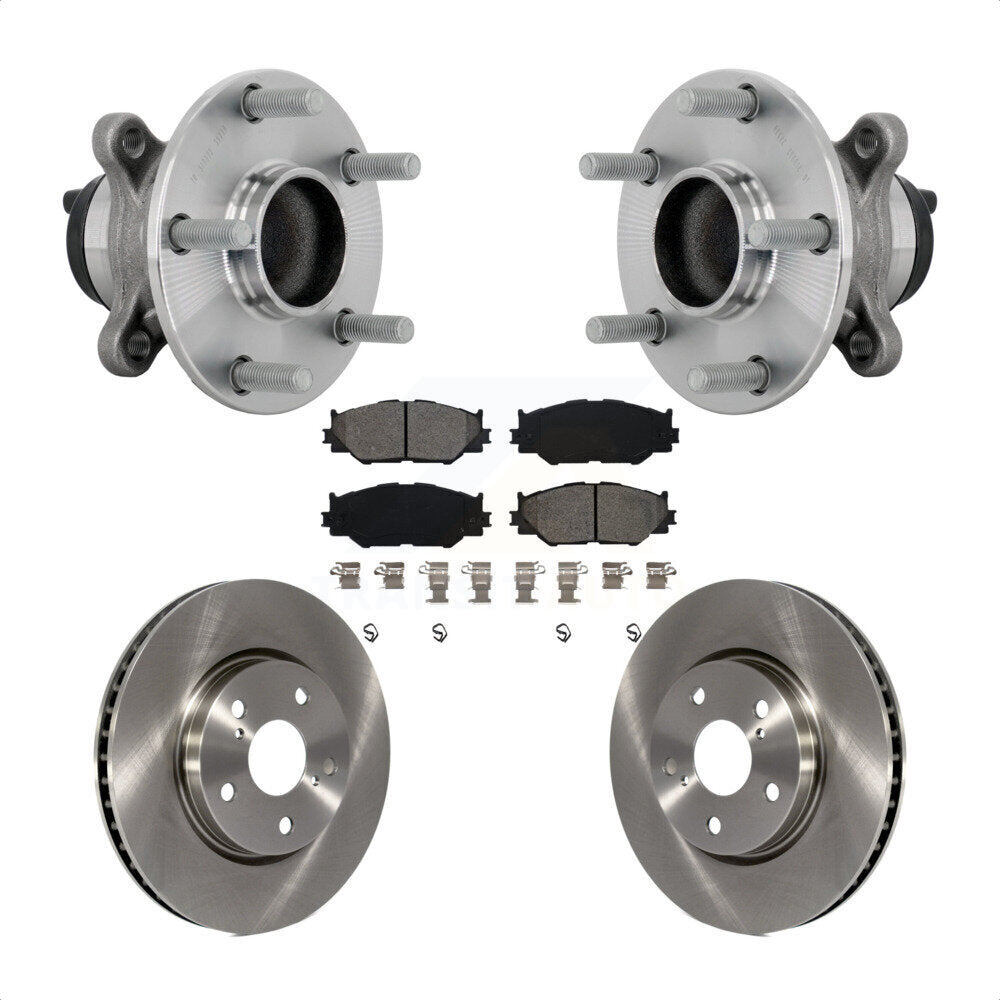 Front Hub Bearing Brake Rotor Pads Kit For Lexus IS250 Base with RWD With F Sport Package KBB-133471
