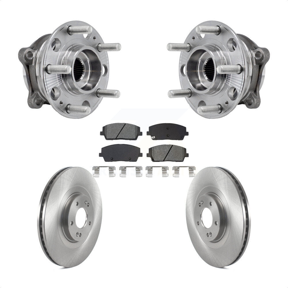 Front Hub Bearing Assembly Disc Brake Rotor & Pads Kit For Hyundai Palisade Kia Telluride KBB-133472
