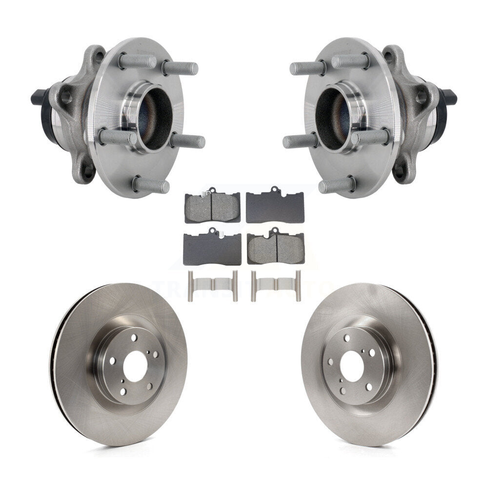 Front Hub Bearing Brake Rotor And Pad Kit For Lexus GS350 RC300 RC350 GS450h GS300 RC200t KBB-133476