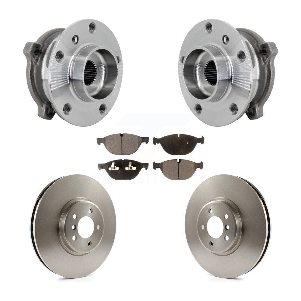Front Hub Bearing Assembly Brake Rotor Pads Kit For BMW X5 X6 M12 x 1.25 Thread xDrive50i KBB-133495