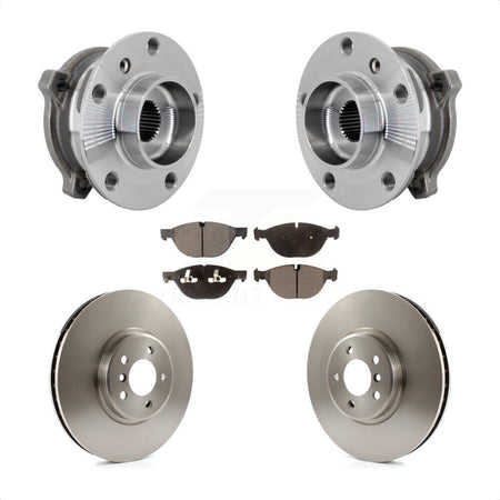 Front Hub Bearing Assembly Brake Rotor Pads Kit For BMW X5 X6 M12 x 1.25 Thread xDrive50i KBB-133495