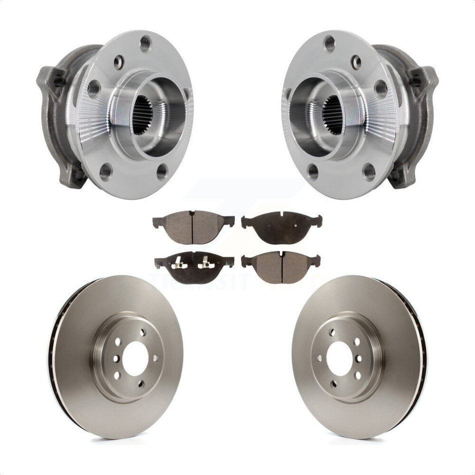 Front Hub Bearing Assembly Brake Rotor Pads Kit For BMW X5 X6 M12 x 1.25 Thread xDrive50i KBB-133495