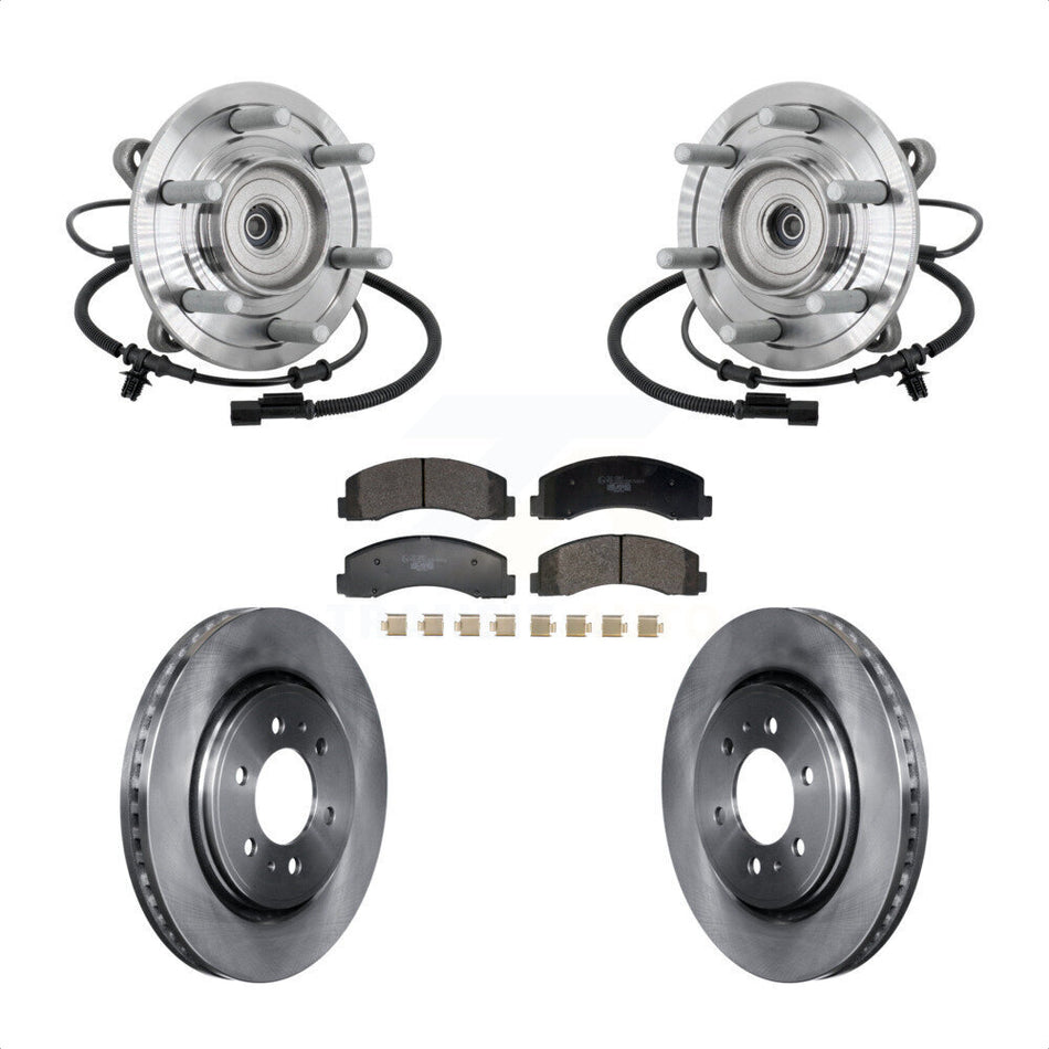 Front Hub Bearing Assembly Disc Brake Rotors And Pads Kit For 2018-2020 Ford F-150 Raptor KBB-133503