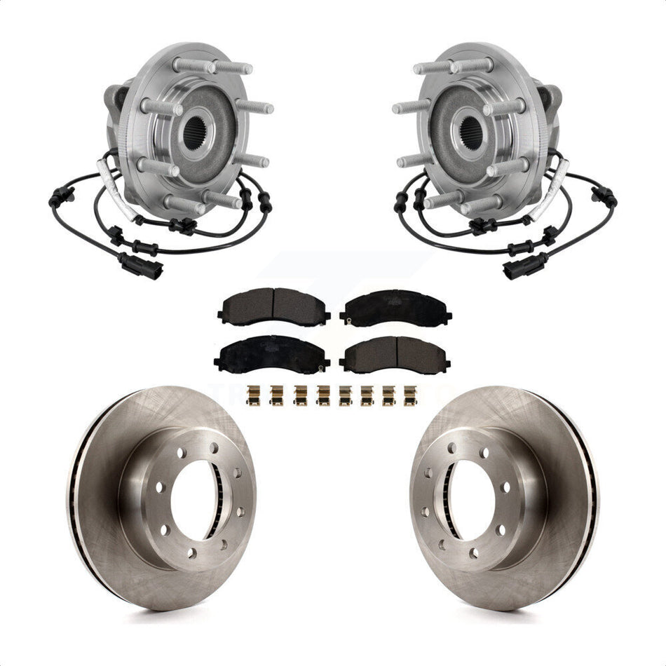 Front Hub Bearing Assembly Disc Brake Rotors And Ceramic Pads Kit For Ram 2500 3500 KBB-133504