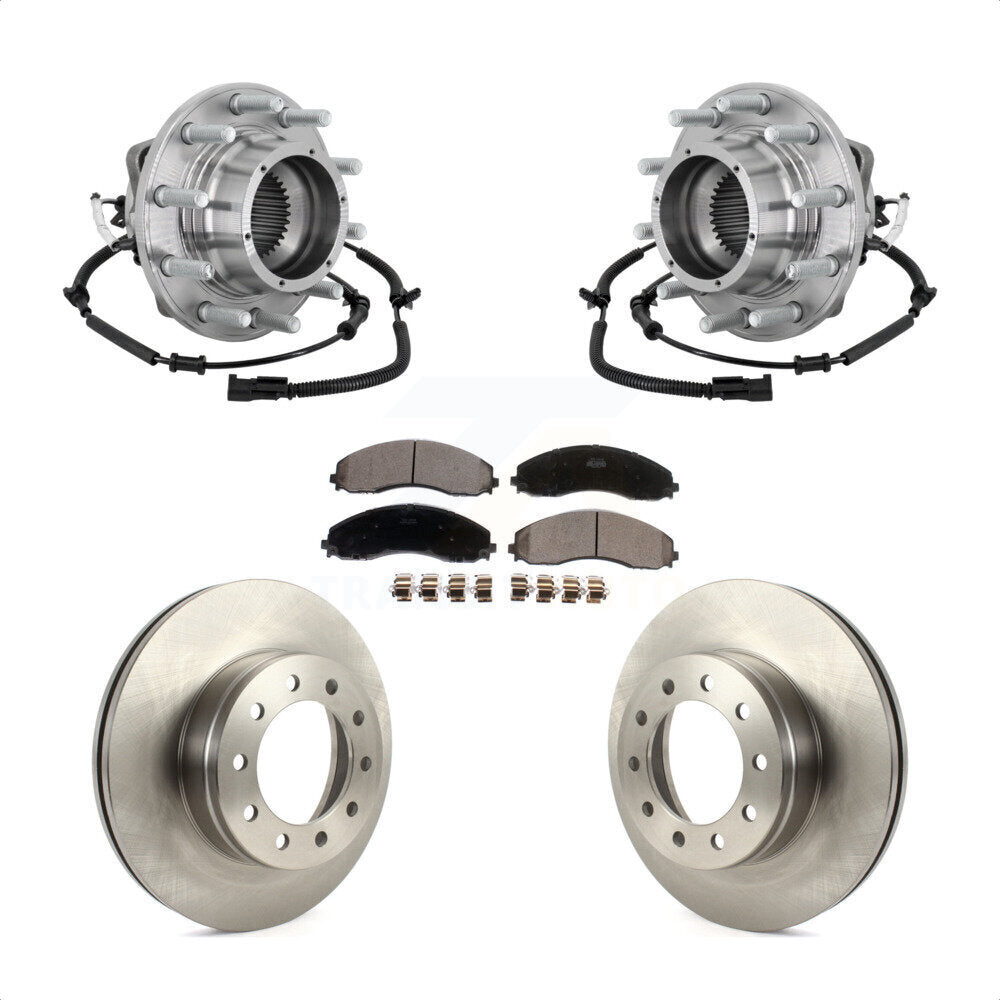 Front Hub Bearing Brake Rotor And Pad Kit For 2017-2021 Ford F-450 Super Duty F-550 4 X KBB-133508