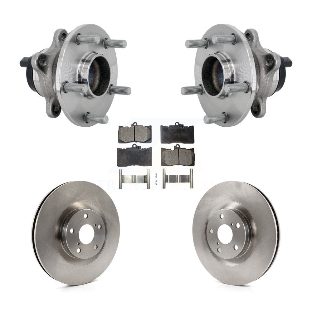 Front Hub Bearing Brake Rotor And Pad Kit For Lexus GS350 RC300 RC350 GS450h GS300 RC200t KBB-133512