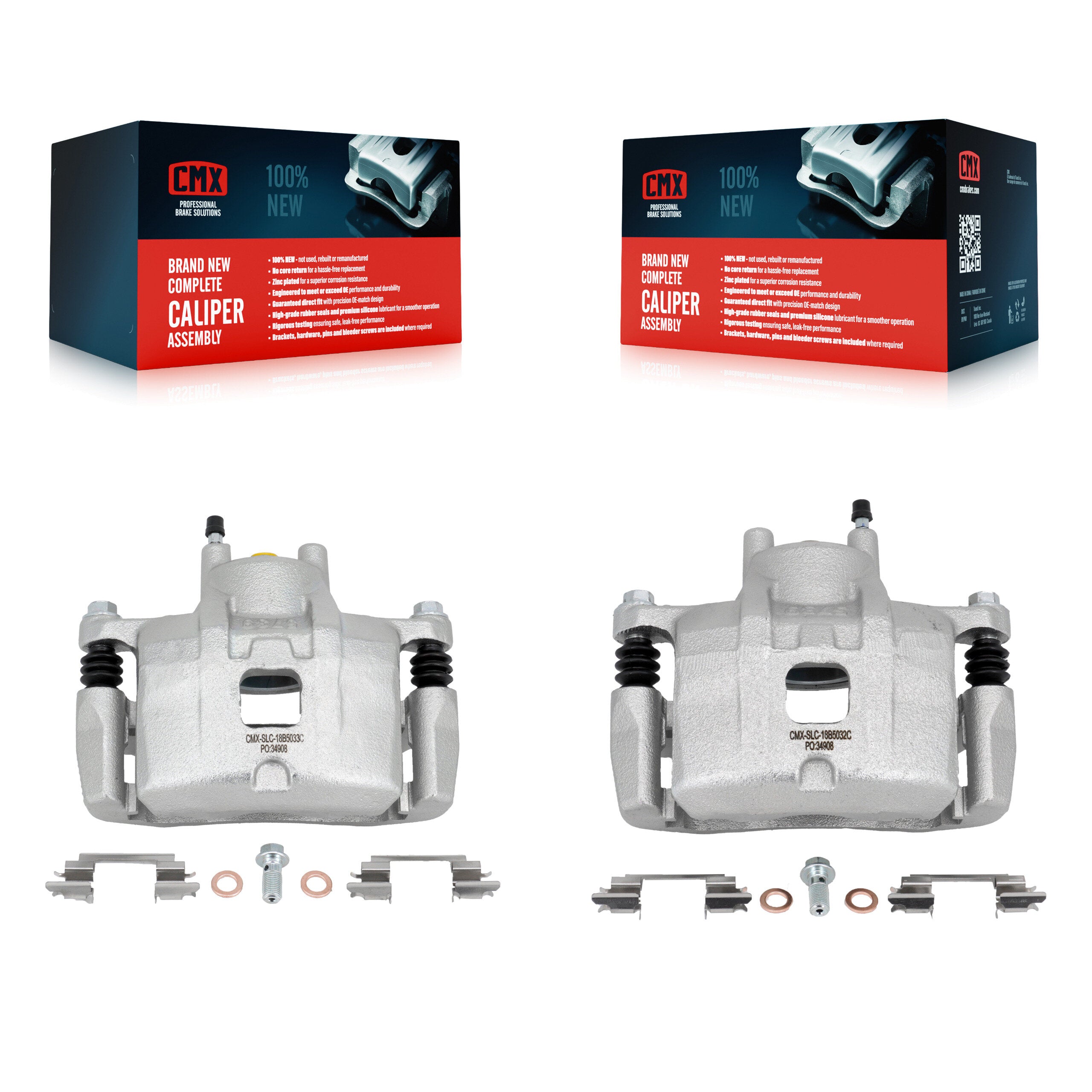 Front Disc Brake Caliper Left Right Side (Driver Passenger) Kit For Mitsubishi Lancer KBC-100115
