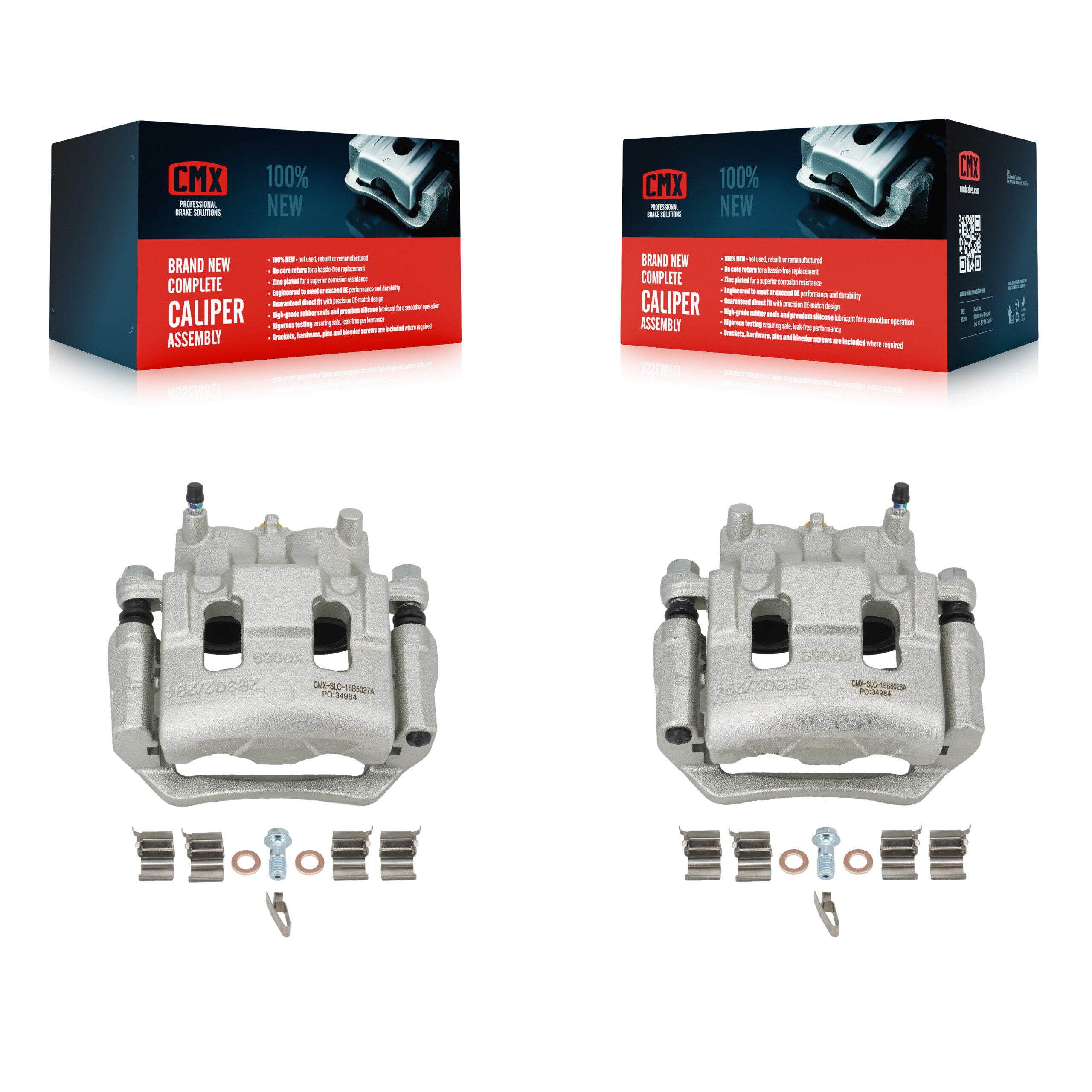 Front Disc Brake Caliper Left Right Side (Driver Passenger) Kit For Ford Edge Lincoln MKX KBC-100117