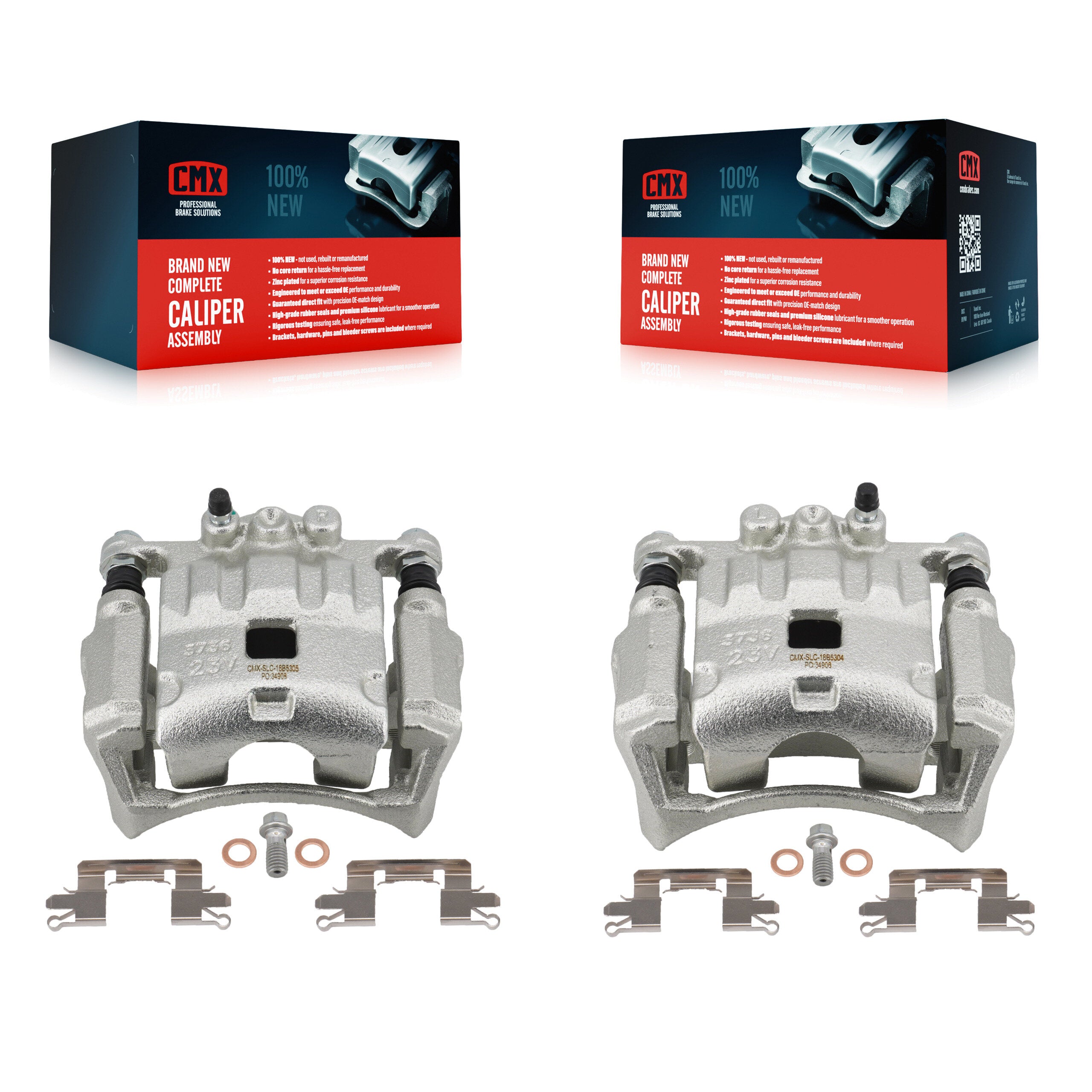 Front Disc Brake Caliper Assembly Left Right Side (Driver Passenger) Kit For Ford Fiesta KBC-100149