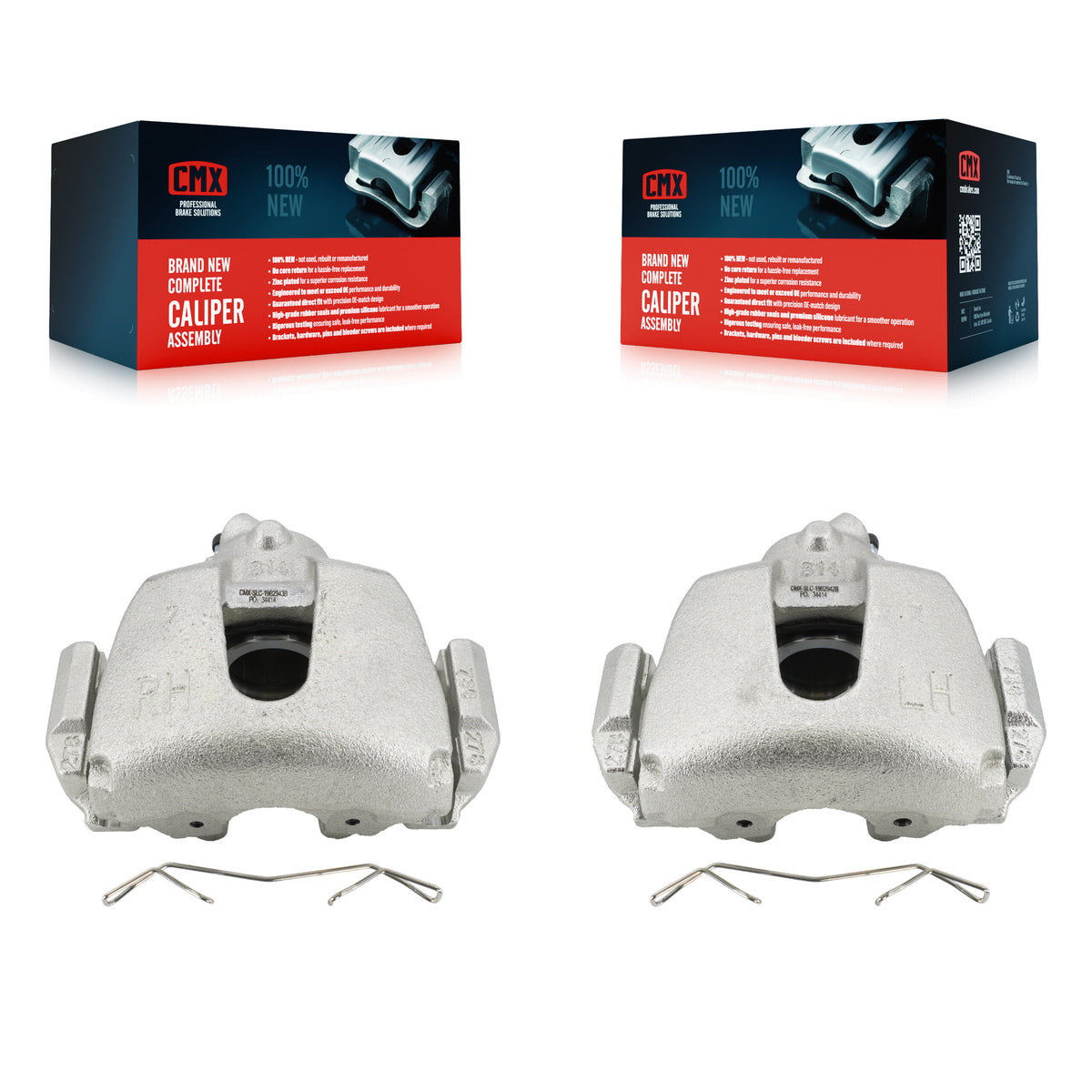 Front Disc Brake Caliper Left Right Side (Driver Passenger) Kit For Mazda 3 Sport KBC-100194
