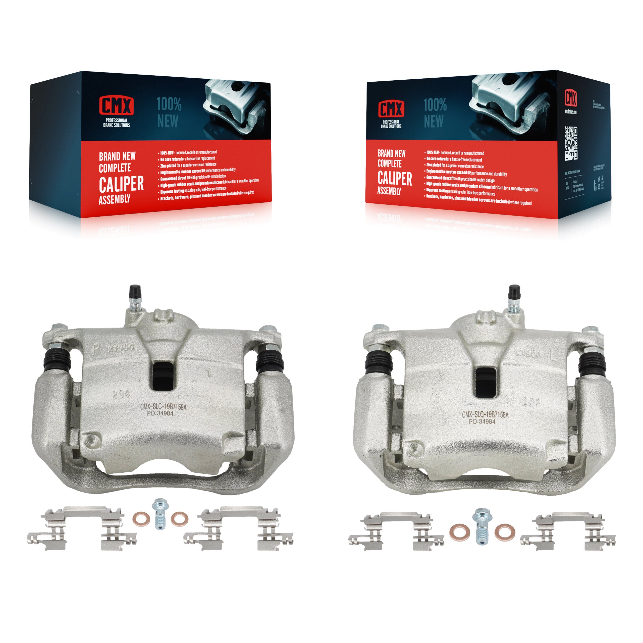 Front Disc Brake Caliper Left Right Side (Driver Passenger) Kit For Mazda 3 CX-3 Sport KBC-100208