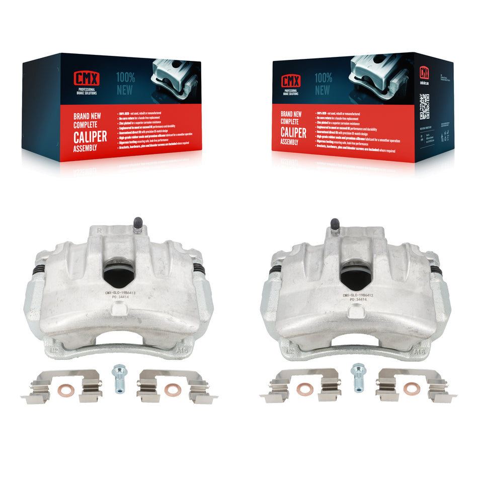 Front Disc Brake Caliper Assembly Left Right Side (Driver Passenger) Kit For 2010-2016 Hyundai Genesis Coupe With Single Piston Calipers KBC-100213