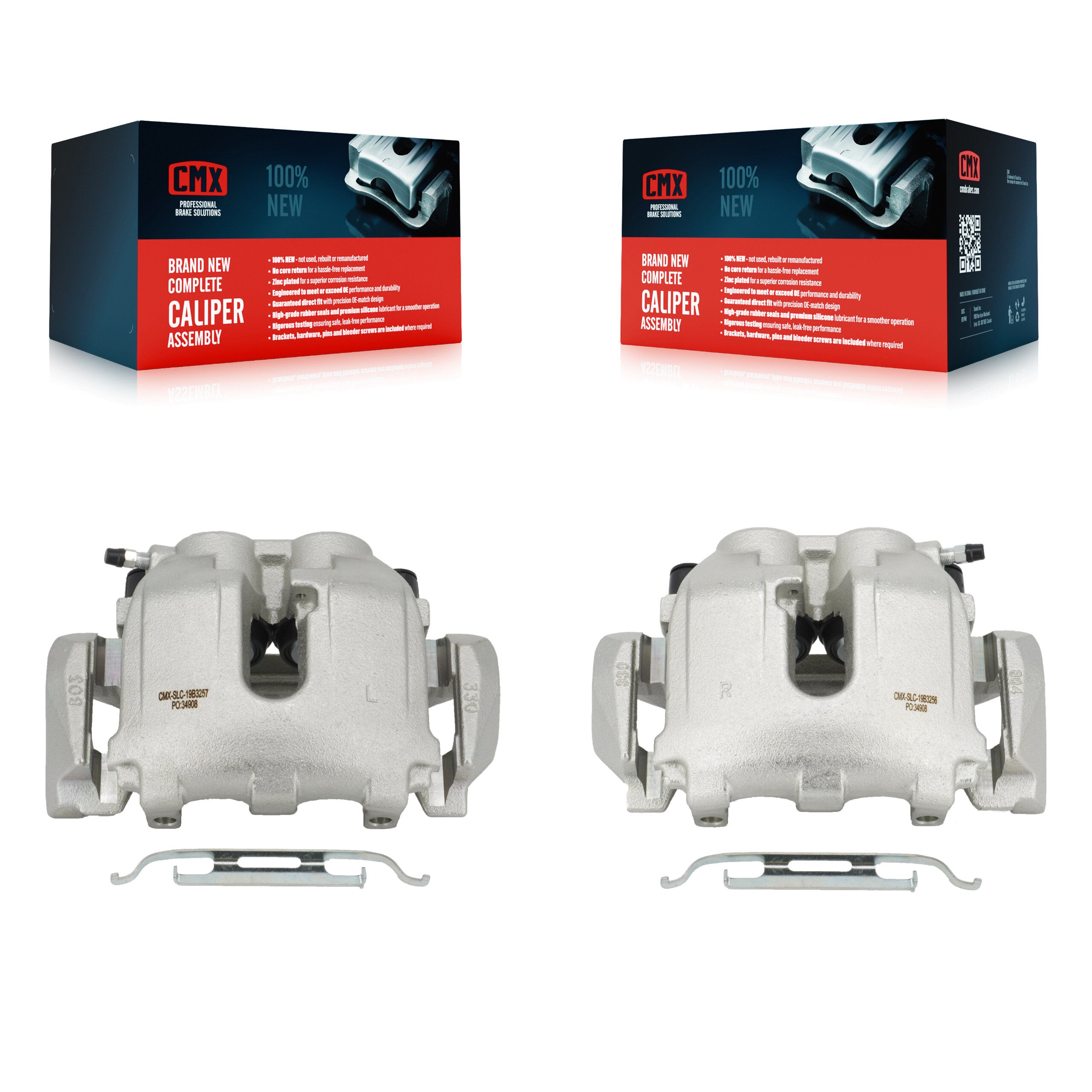 Front Brake Caliper Left Right Driver Passenger Kit For 2007-2009 Mercedes-Benz E550 AWD KBC-100238