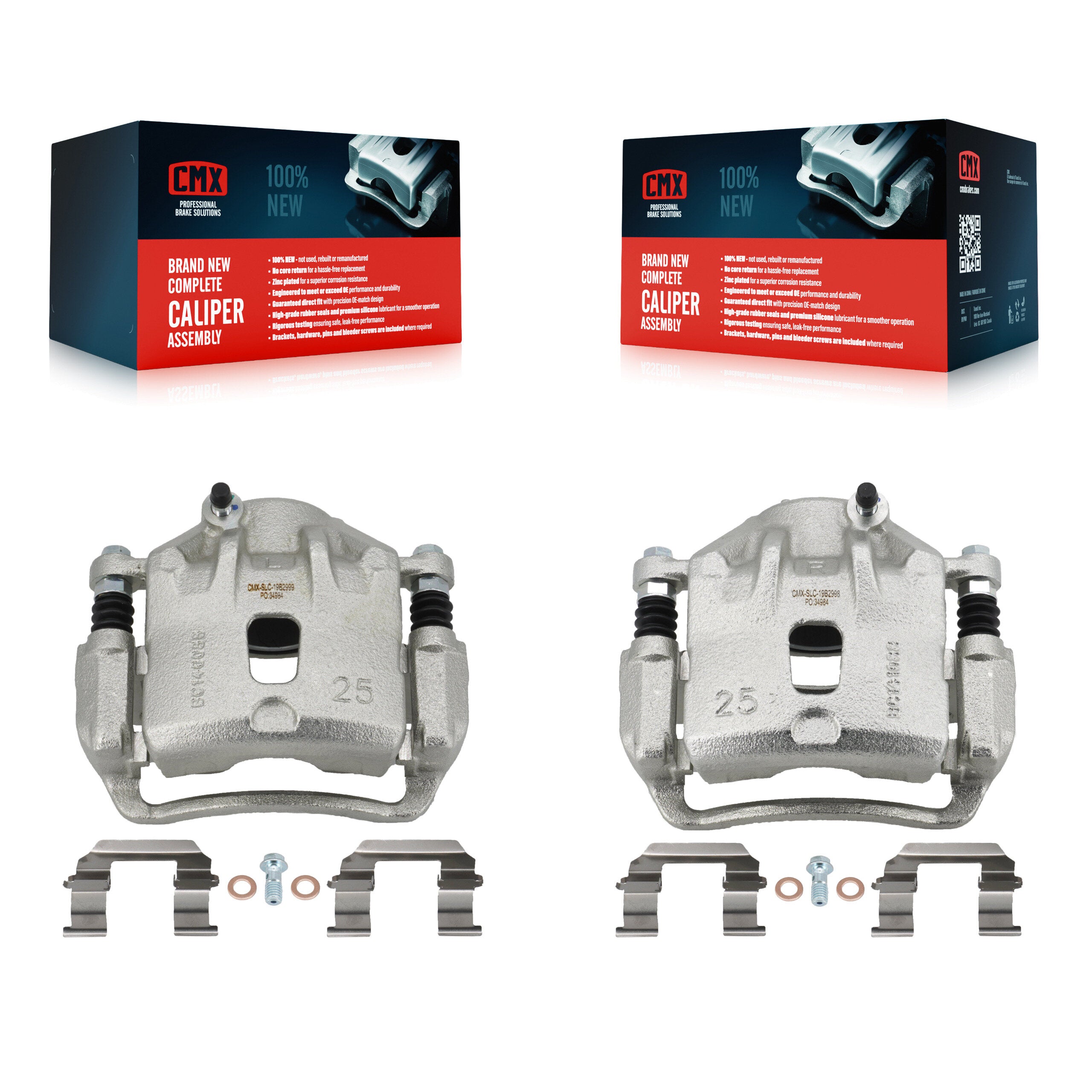 Front Disc Brake Caliper Left Right Side (Driver Passenger) Kit For 2010-2013 Kia Soul KBC-100242