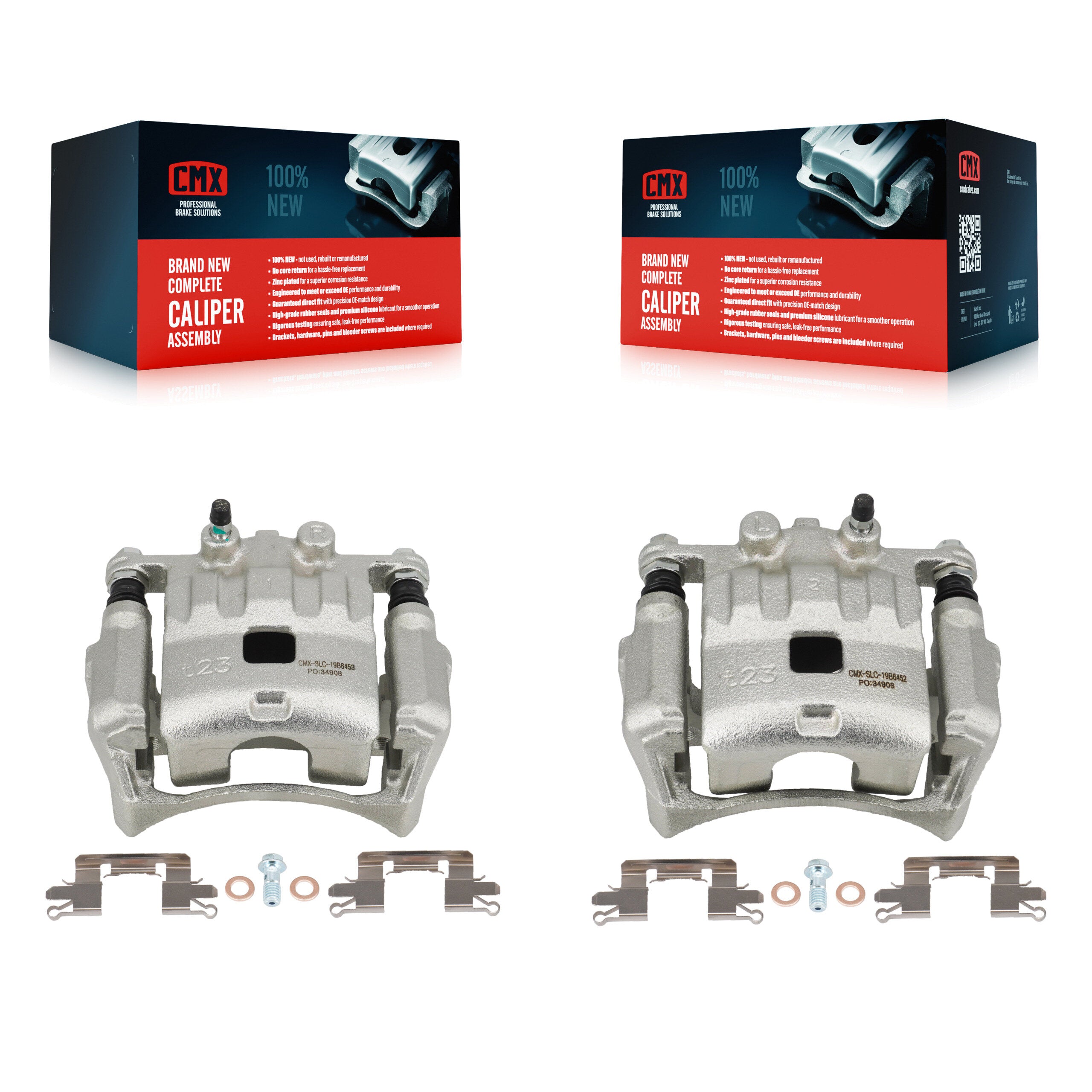 Front Disc Brake Caliper Left Right Side (Driver Passenger) Kit For 2011-2014 Mazda 2 KBC-100251