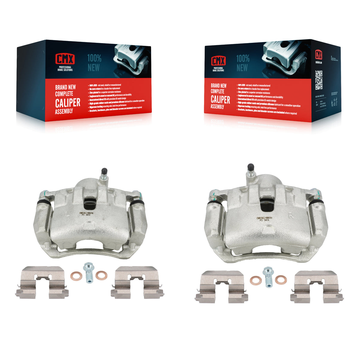 Front Disc Brake Caliper Left Right Side (Driver Passenger) Kit For 2012 Hyundai Veloster KBC-100265